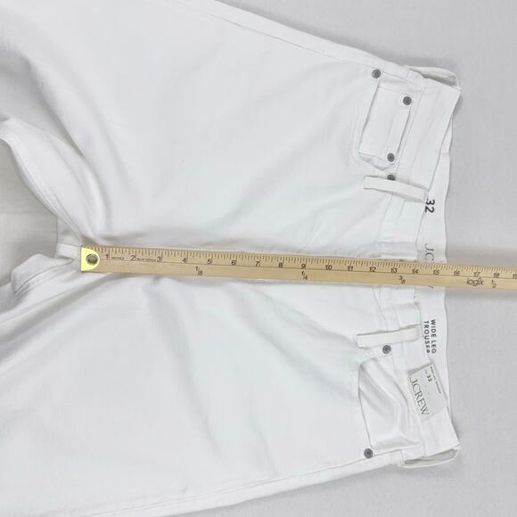 J Crew Women's High Rise Denim Trouser Jean Size 32 White Wide Leg - Picture 14 of 16
